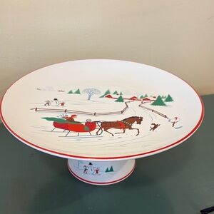 Vintage Himark Japan Happy Holidays Cake Stand